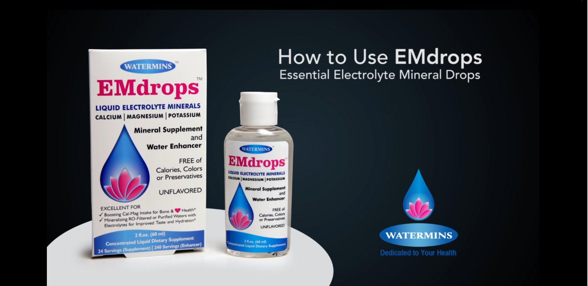 How To Use EMDROPS – electrolyte water enhancer and liquid calcium magnesium mineral supplement
