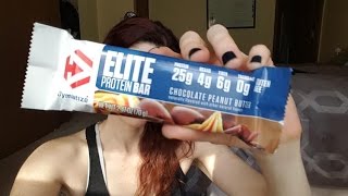 REVIEW: DYMATIZE ELITE Chocolate Peanut Butter Protein Bar!
